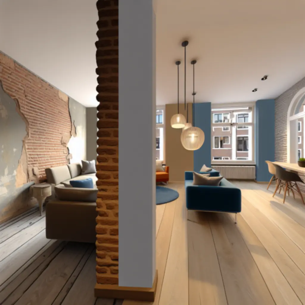Voor- en na-foto van een appartement renovatie uitgevoerd door Domerixo