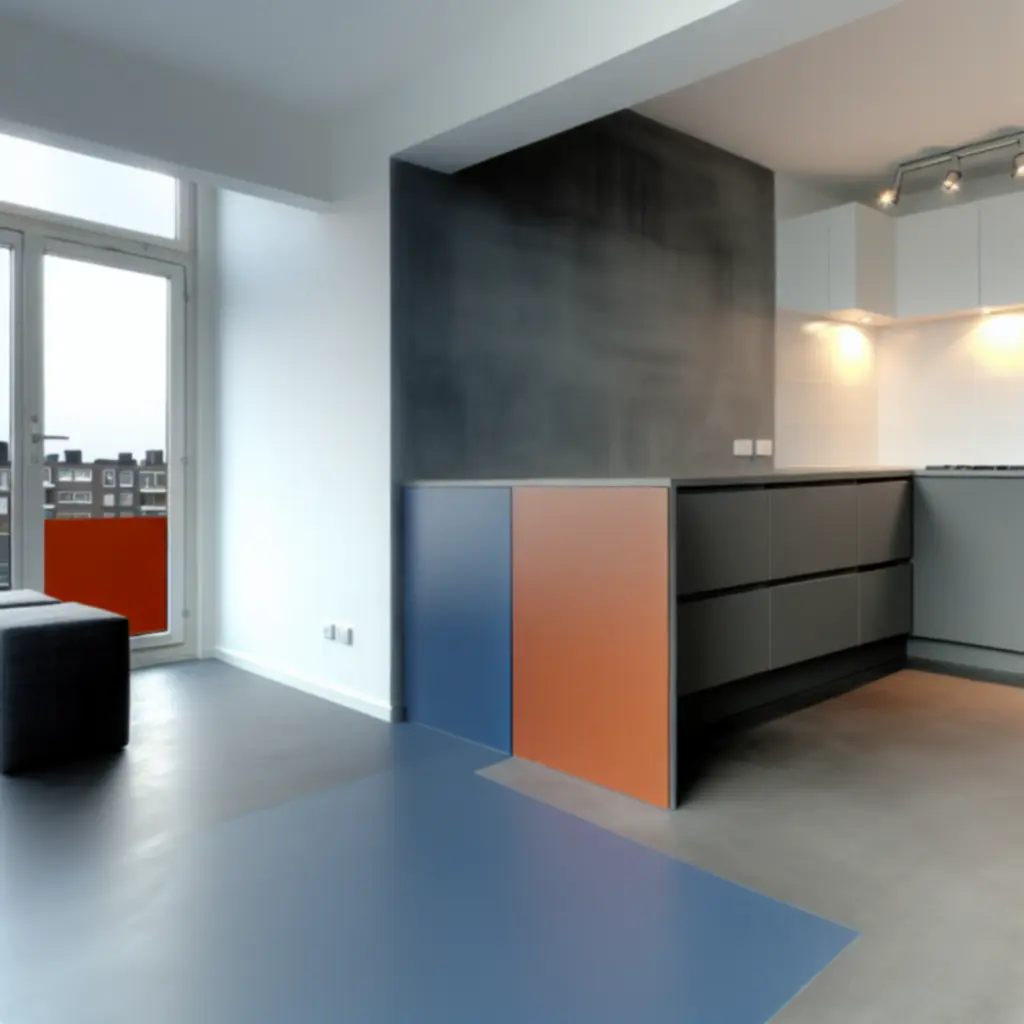 Voorbeeld van een stijlvol gerenoveerd appartement met hoogwaardig afgewerkte woonkamer