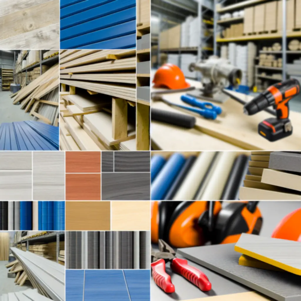 Detailfoto van zorgvuldig geselecteerde bouw- en afwerkingsmaterialen.